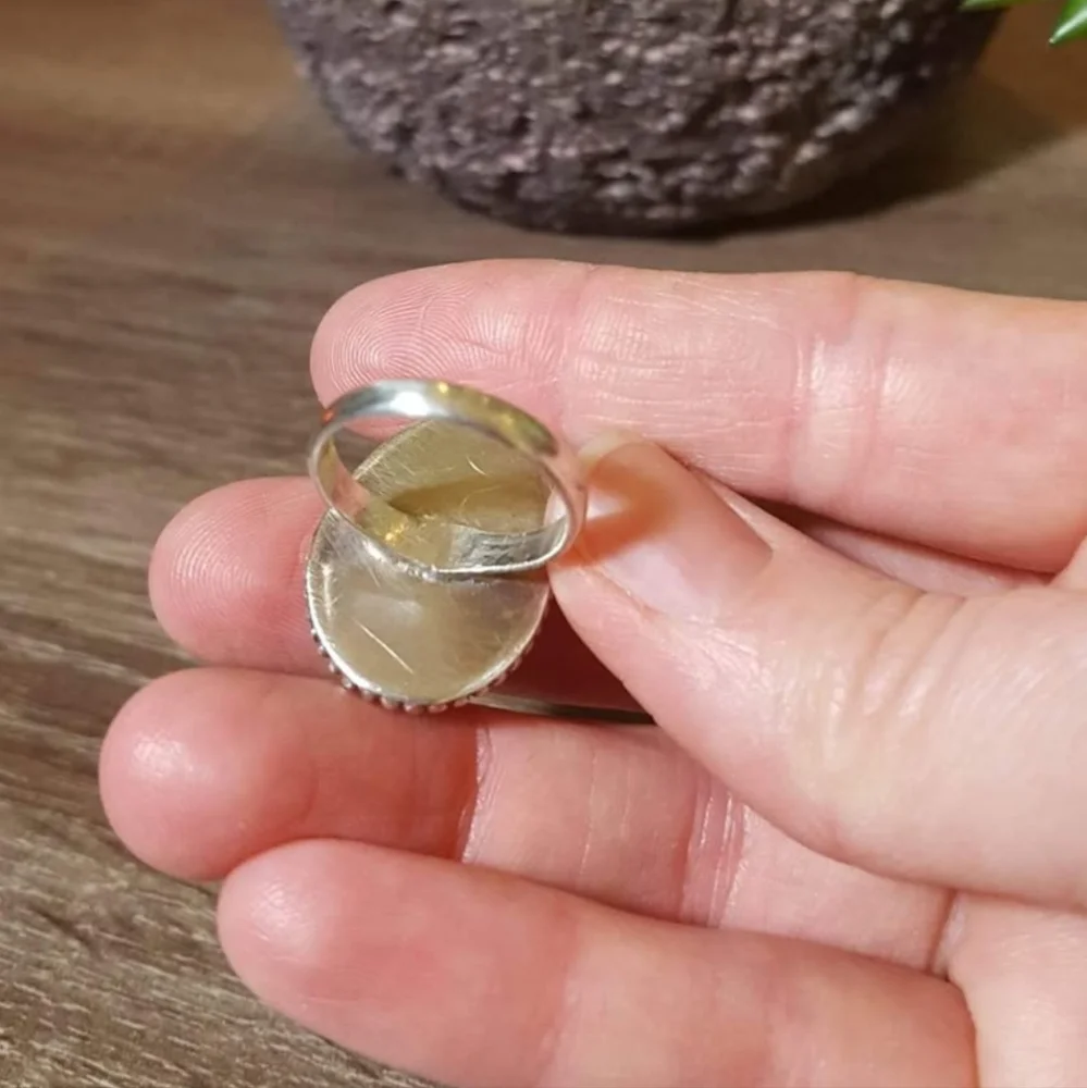 Artisan Made Cowry Shell Ring in Sterling Silver - Picture 3 of 4